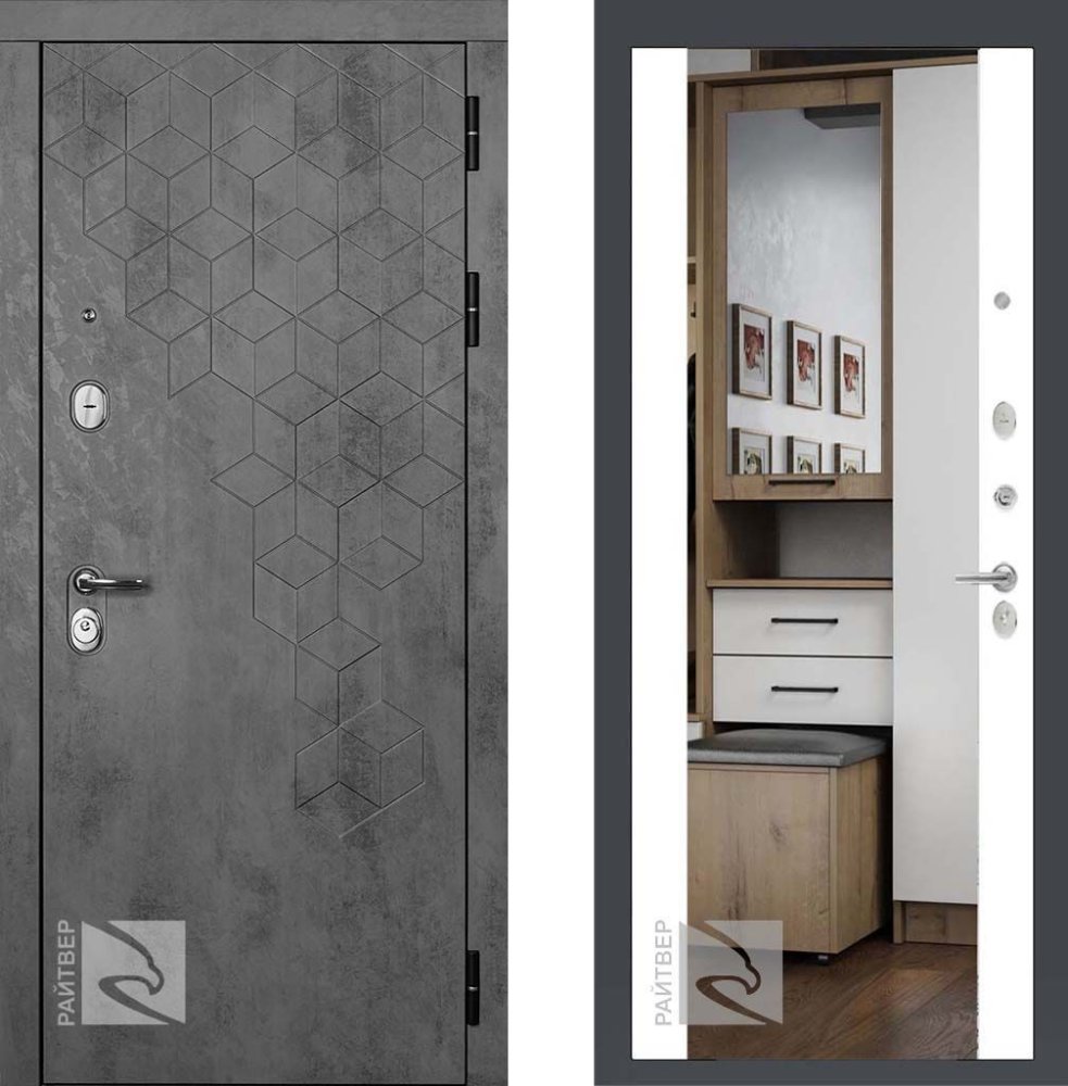 Входная дверь Лабиринт Z - Белый Софт - правая