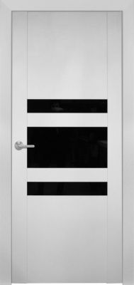 Дверь экошпон Sky S6 с черным стеклом