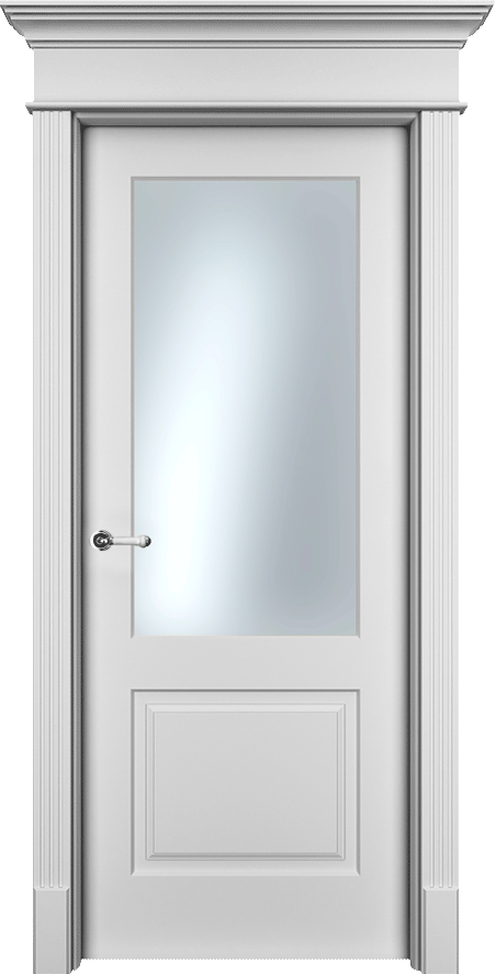Дверь со стеклом Нафта-2 ПО белая эмаль