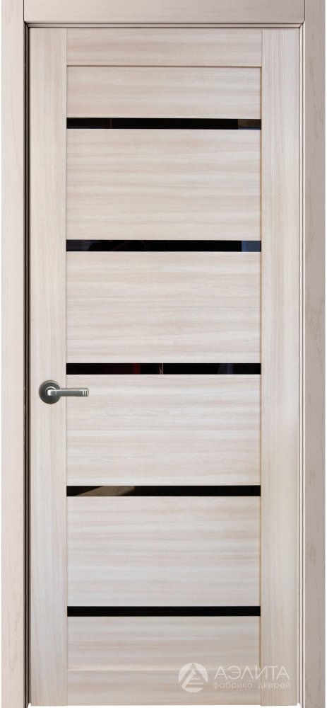 Дверь экошпон 7К с черным стеклом