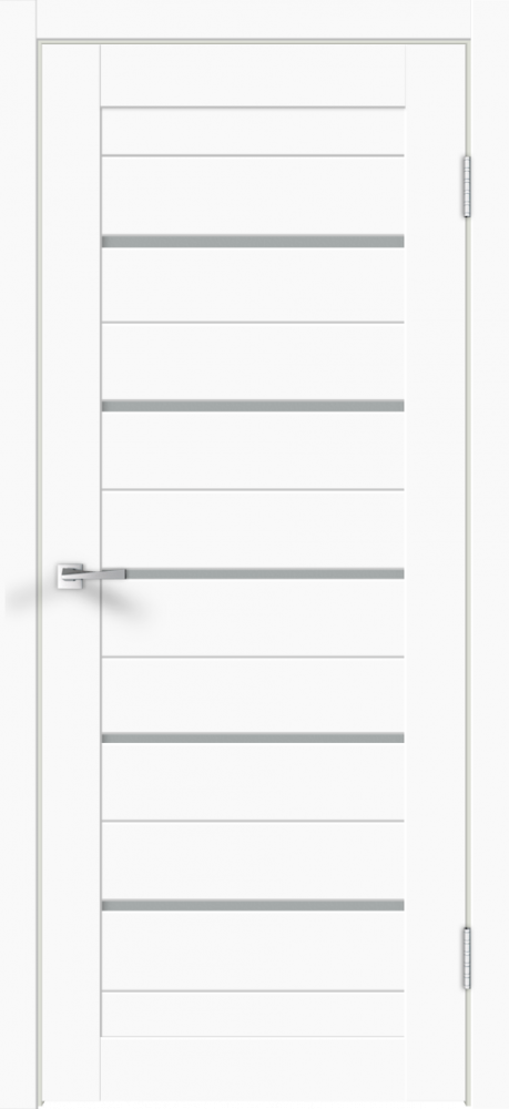 Дверное полотно Экошпон XLINE 15 цвет Белый Эмалит стекло Мателюкс