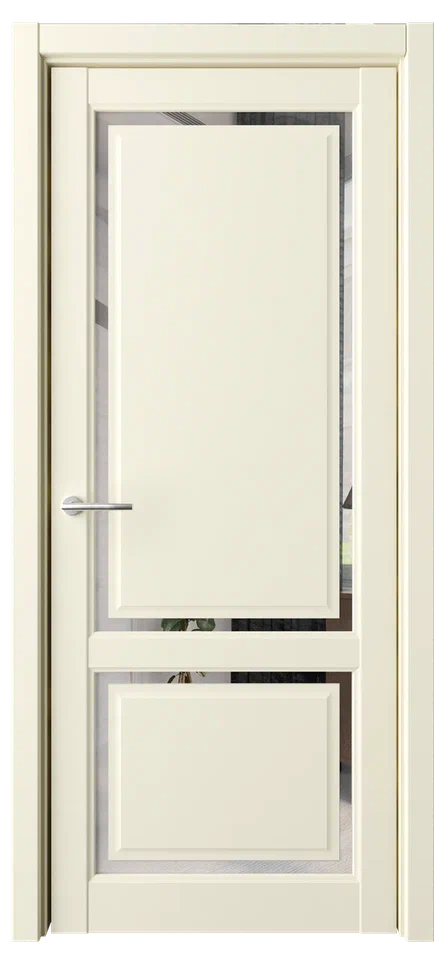 Дверь эмалит Афина-2 винил ваниль зеркало грей