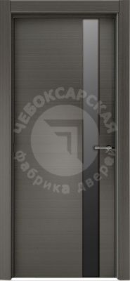 Дверь экошпон Лайт 3 с черным стеклом