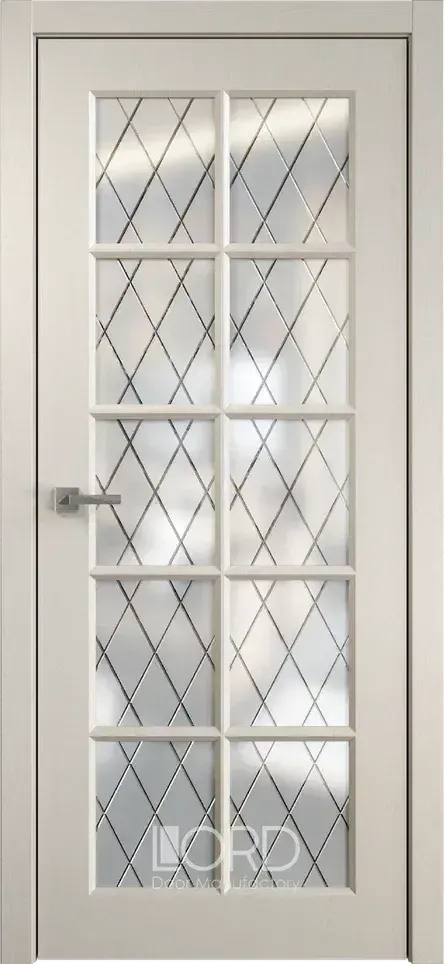 Дверь экошпон Corona К28 ПО стекло с гравировкой Romb