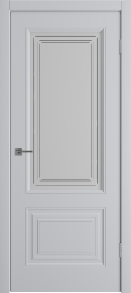 Дверь со стеклом Беатрис 2 светло-серая эмаль стекло матовое с гравировкой