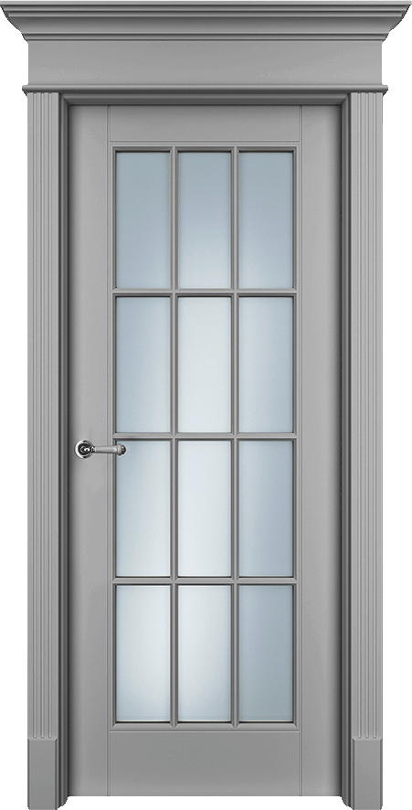 Дверь со стеклом Оксфорд ПО серая эмаль