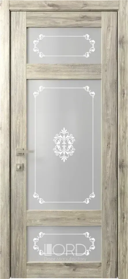 Дверь экошпон Кантри 10 ПО стекло с рисунком Gracia