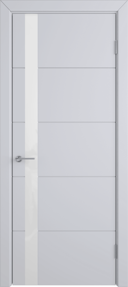 Дверь со стеклом Trivia светло-серая эмаль стекло Lacobel White