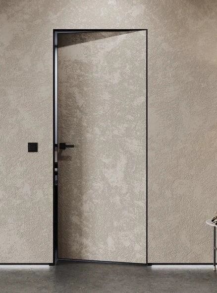 Скрытая дверь под покраску INVISIBLE ОПТИМ 59 реверсивная черная кромка правая