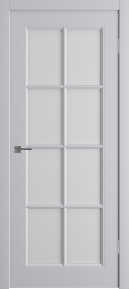 Дверь со стеклом Моника светло-серая эмаль стекло White Cloud