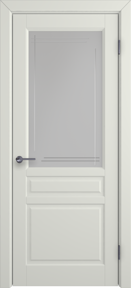 Дверь со стеклом Stockholm магнолия эмаль стекло Crystal Cloud Line