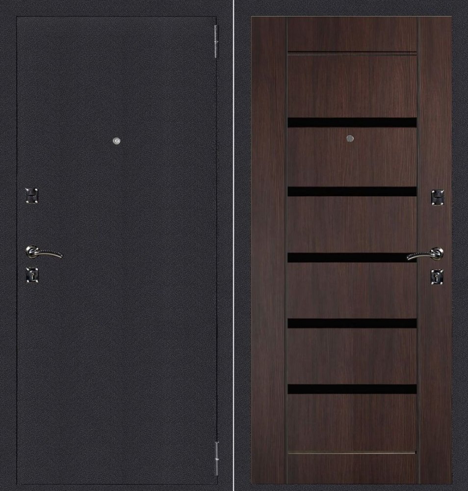 Входная дверь Атлант Техно - орех рифленый - - правая