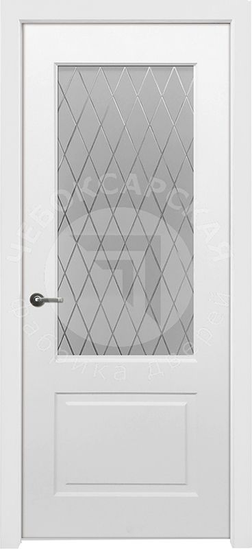 Дверь экошпон Эмма 55 ПО с матовым стеклом