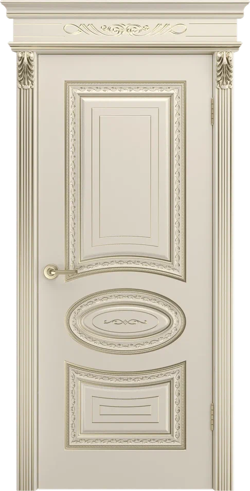 Дверь глухая Андрия В2 ПГ шампань с патиной белое золото