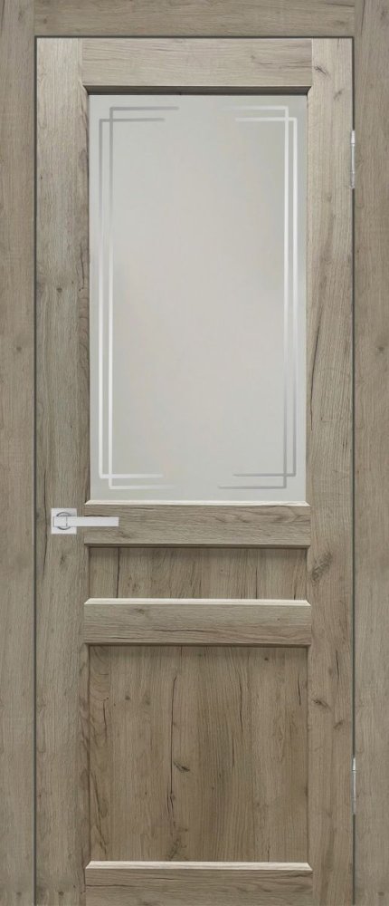 Дверь экошпон Евро 29 ПО дуб крафт серый