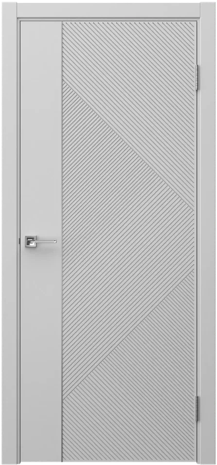 Дверь глухая Ларк 4 молддинг серебро светло-серая эмаль