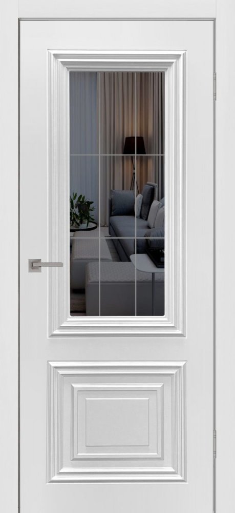 Дверь со стеклом Турин ПО белая эмаль