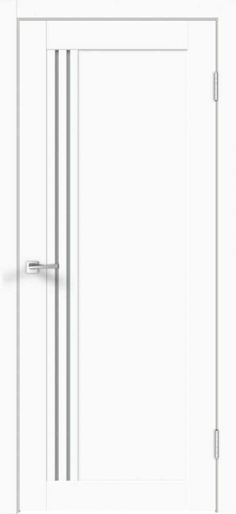 Дверное полотно Экошпон XLINE 8 цвет Белый Эмалит стекло Мателюкс