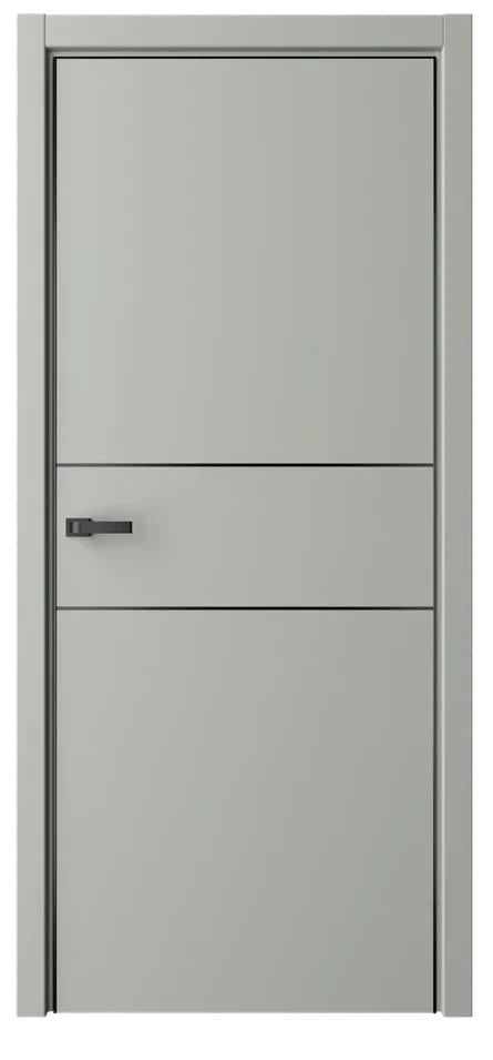 Дверь глухая Лайн-3 серая эмаль