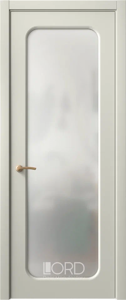 Дверь экошпон Dolce R ПО стекло сатинат белый