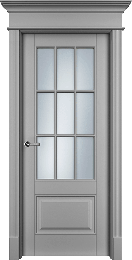 Дверь со стеклом Оксфорд-2 ПО серая эмаль