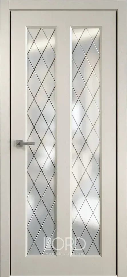 Дверь экошпон Corona К14 ПО стекло с гравировкой Romb