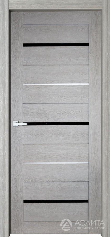 Дверь экошпон 51К с черным стеклом