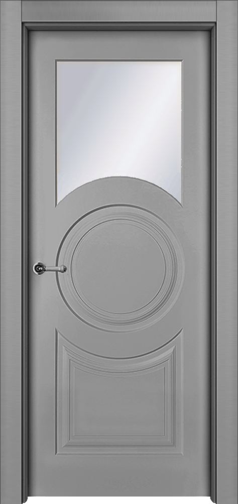 Дверь со стеклом Метро ПО серая эмаль