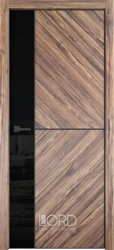 Дверь экошпон Melford 8 стекло лакобель черный