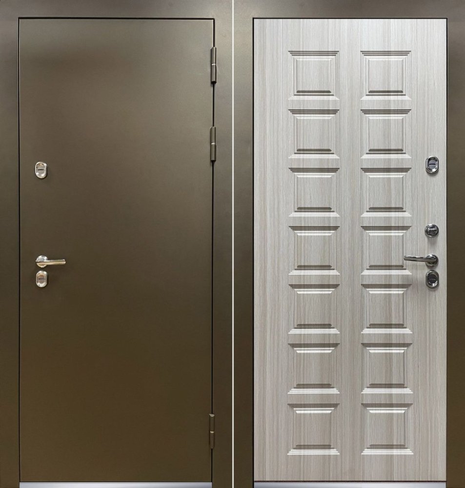 Входная уличная дверь Комби Термо - Капучино 960х2050 мм - правая