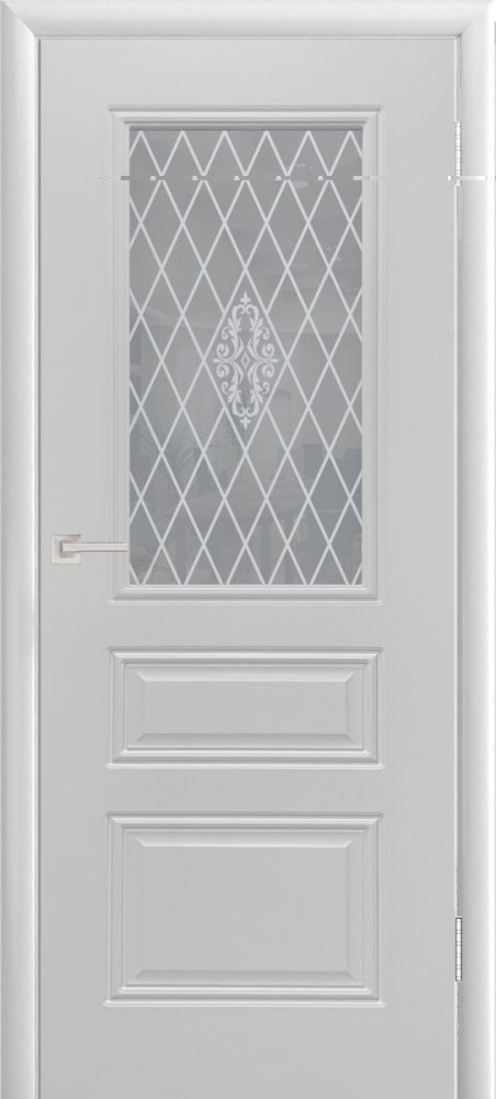 Дверь со стеклом Честер ПО грей лайт