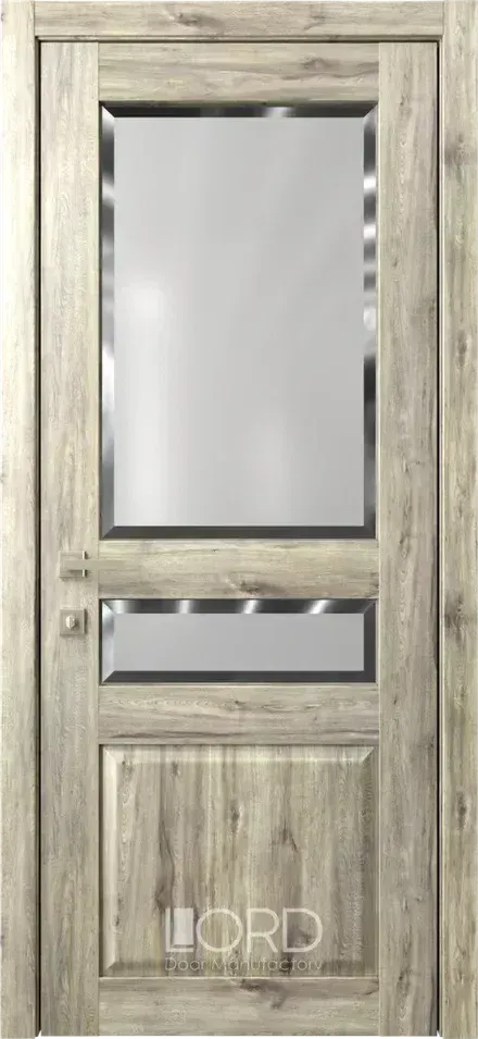 Дверь экошпон Кантри 4 ПО стекло с гравировкой Faccia