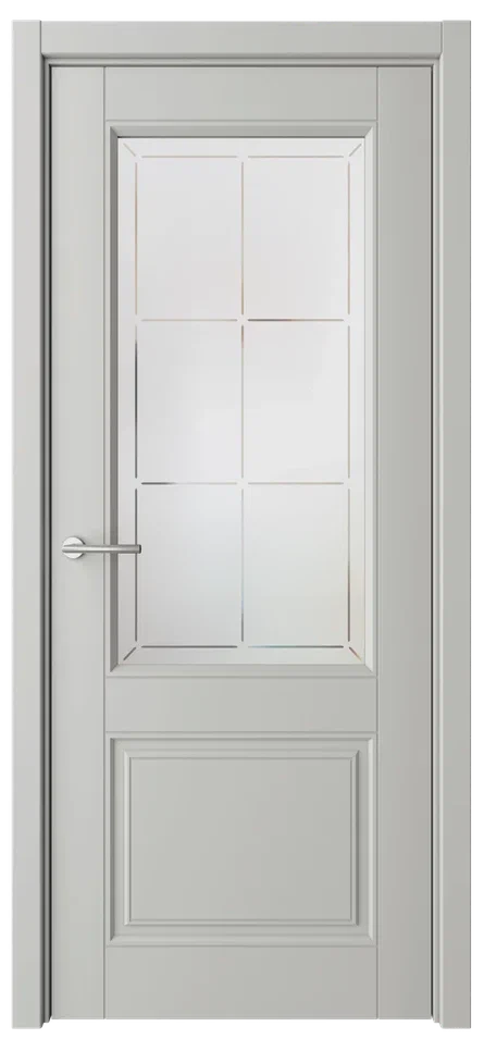 Дверь со стеклом Классика-2 ПО серая эмаль