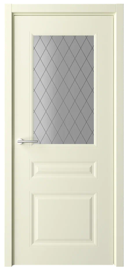 Дверь со стеклом Стиль 2 ПО слоновая кость