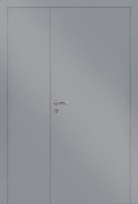 Дверь глухая ДГ + ответка с притвором серая эмаль