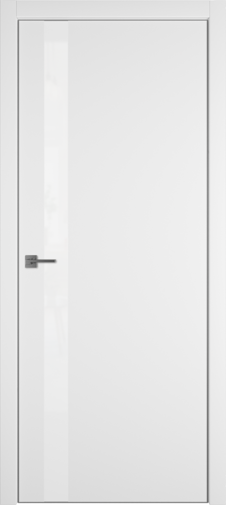 Дверь эмалекс Urban 1 SV ice лакобель белое, кромка металл