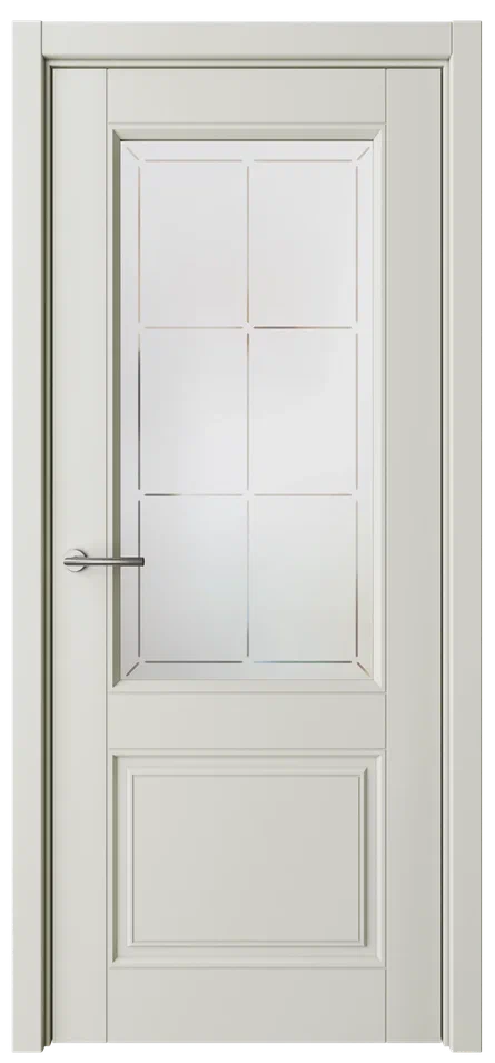 Дверь со стеклом Классика-2 ПО латте эмаль
