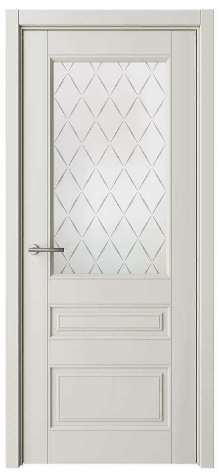 Дверь со стеклом Классика-3 ПО латте эмаль