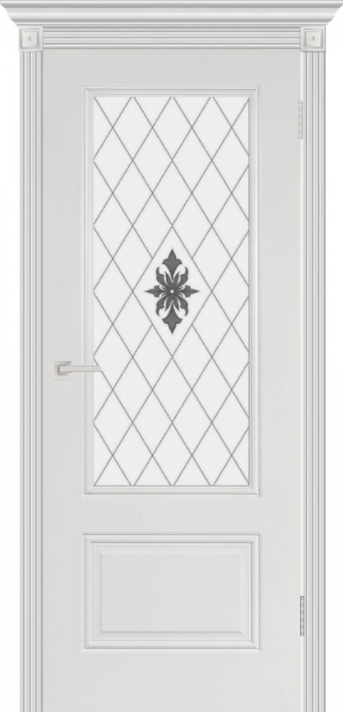 Дверь со стеклом Аккорд ПО белая эмаль