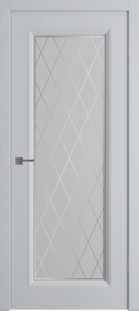 Дверь со стеклом Флорида светло-серая эмаль стекло матовое с рисунком