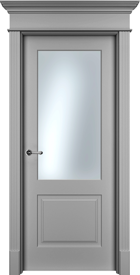 Дверь со стеклом Нафта-2 ПО серая эмаль