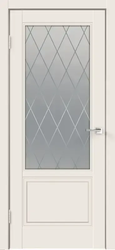 Дверное полотно Эмаль SCANDI 2V цвет Слоновая кость стекло РОМБ Мателюкс