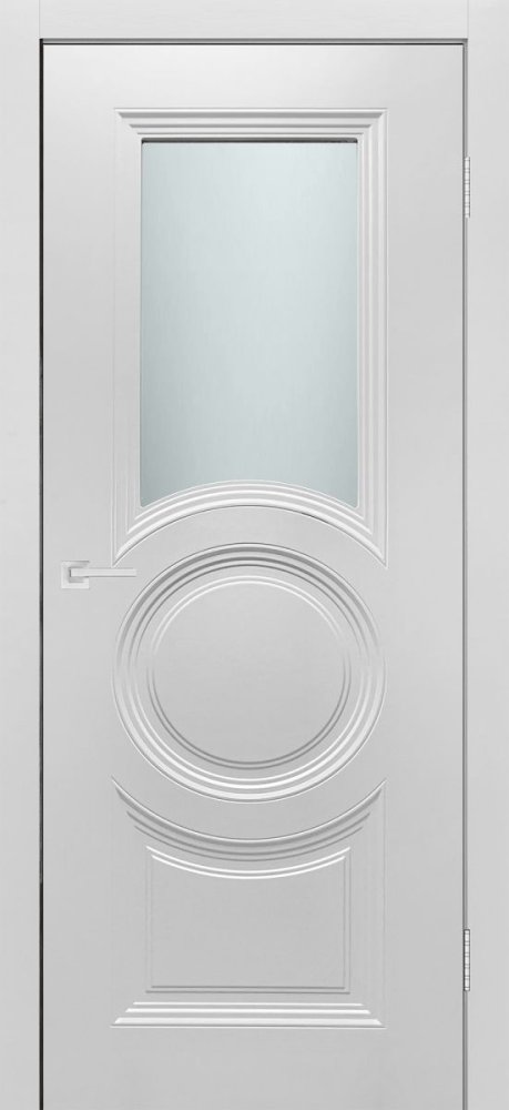 Дверь со стеклом Антика ПО белая эмаль