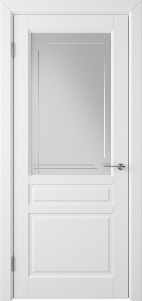Дверь со стеклом Stockholm белая эмаль стекло Crystal Cloud Line