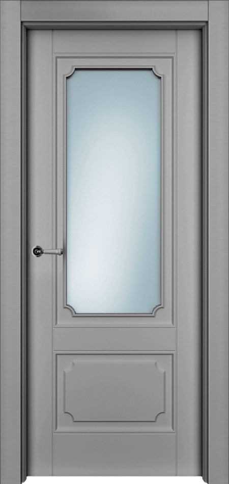 Дверь со стеклом Риан-2 ПО серая эмаль