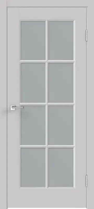 Дверное полотно Эмаль SCANDI 4V цвет Светло-серый стекло Мателюкс