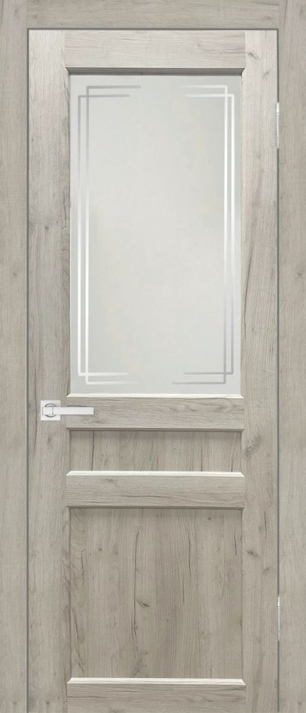 Дверь экошпон Евро 29 ПО дуб крафт белый