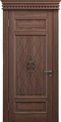 Дверь из массива березы Марио 1 ДГ орех тёмный