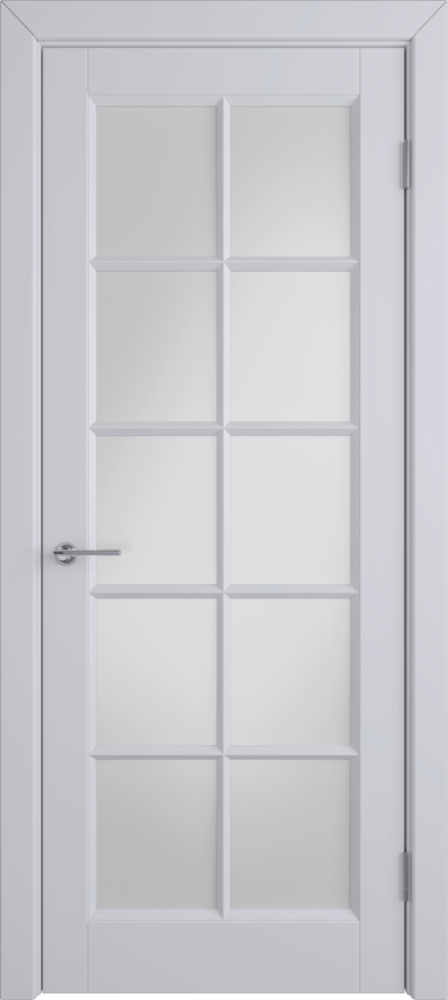 Дверь со стеклом Glanta светло-серая эмаль стекло White Cloud