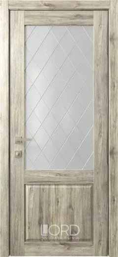 Дверь экошпон Кантри 2 ПО стекло с рисунком Romb